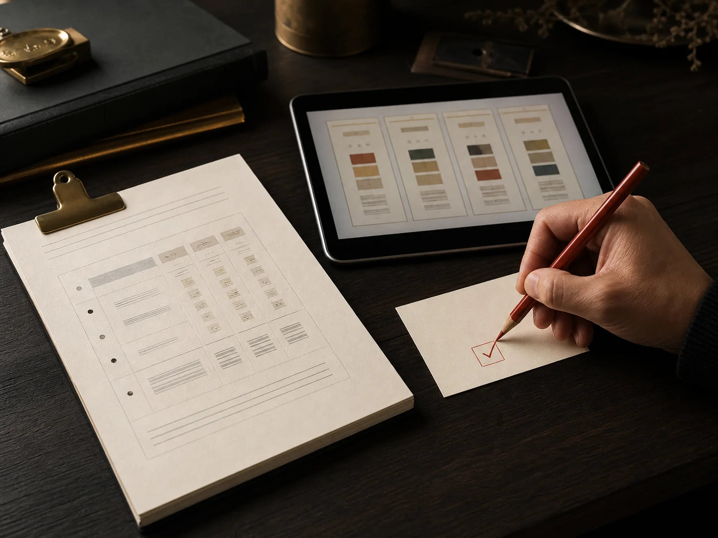 AI-assisted draft moving through a human review process
