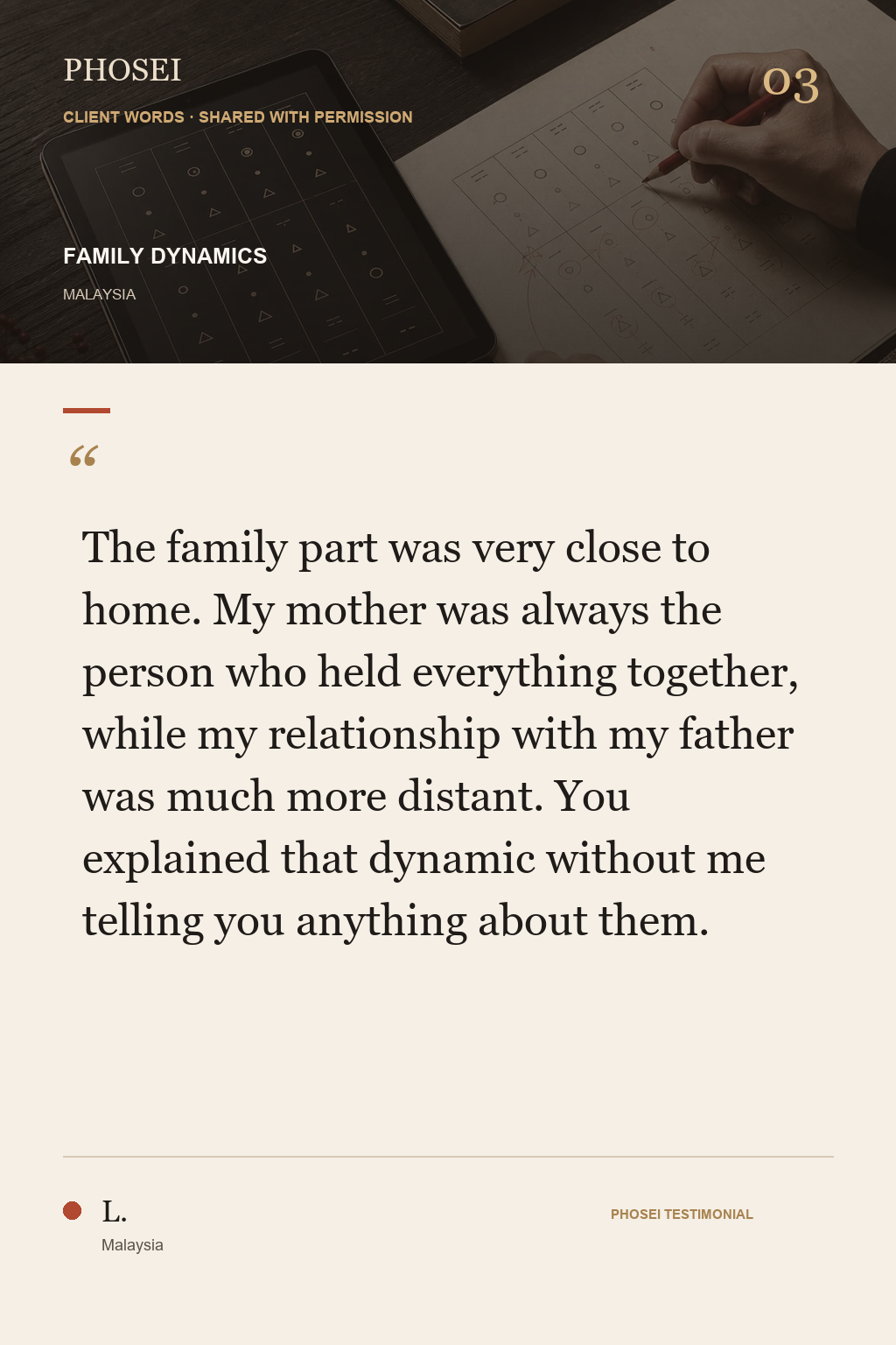 Screenshot of client feedback shared with permission