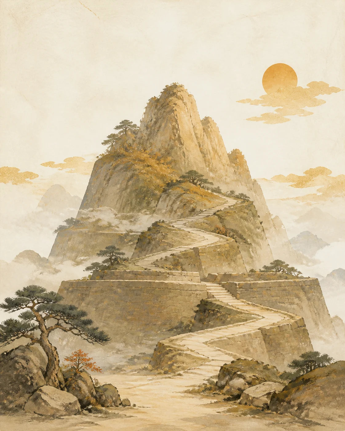A monumental mountain representing Wu Yang Earth