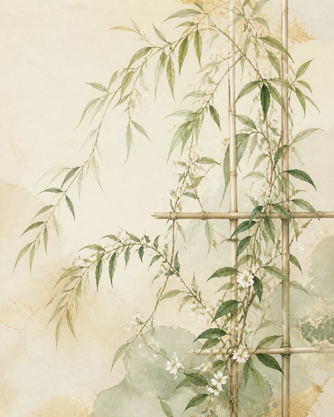A graceful flowering vine representing Yi Yin Wood